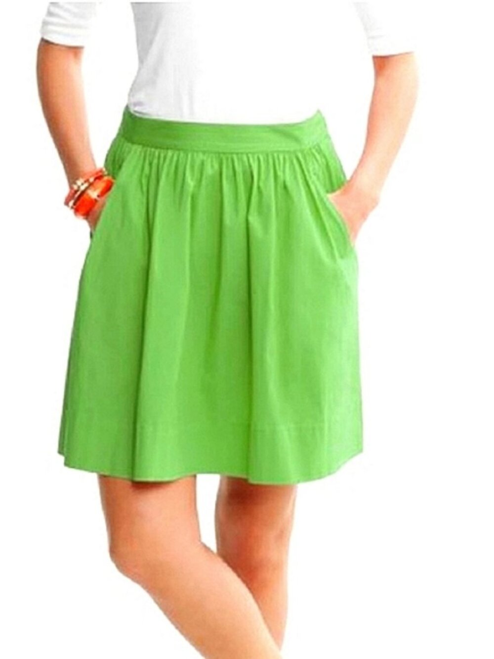 Banana Republic - Green cotton pleated mini skirt - SIZE 12